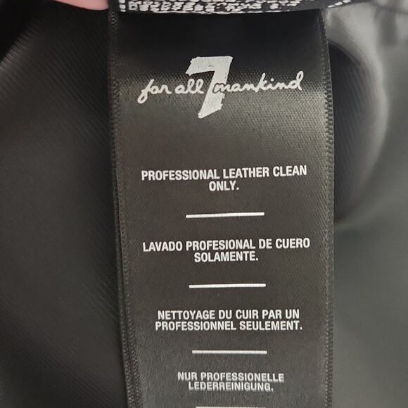 7 For All Man Kind Womens Black Leather Button Down Mini Skirt Size XS NWT $495 - Picture 12 of 16